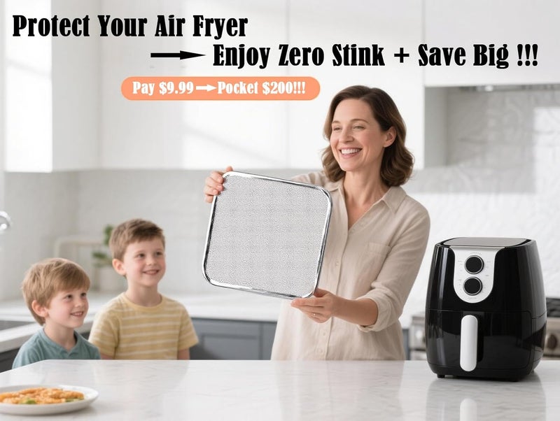 Kispog Splatter Guard for Air Fryer: Stainless Steel Magnetic - Stops Heating Coil Burning & Corrosion & Odors - Fits Instant/Cosori 5.8-12QT - Image 4